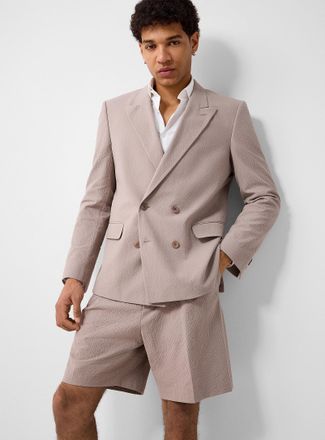 HUGO BOSS Mens Taupe seersucker jacket Slim fit