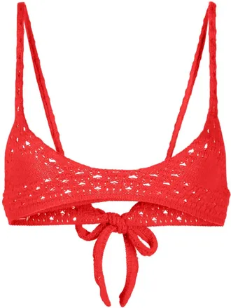 Cashmere in Love Hanalei crochet-knit bralette - women - Cotton/Cashmere - One Size - Red