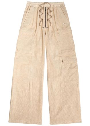 Rick Owens Cargobela Wide-leg Corduroy Cargo Trousers - Cream - 52 (W36 / XL)