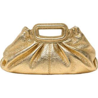 Maje Metallic leather Milpli mini Clutch in Gold at Nordstrom, Size Medium