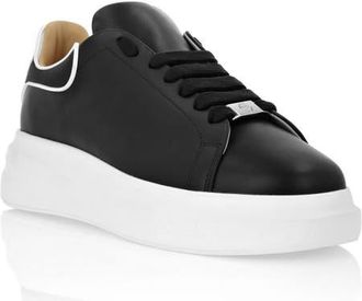 Philipp Plein Leather Low-Top Sneakers Megastar Unisex in Black at Nordstrom, Size 35