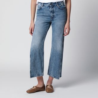 Loewe Mid-blue cropped flared jeans