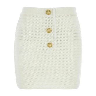 Le Kasha Short Skirts, female, White, Size: S Crochet Mini Skirt