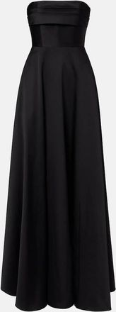 Roland Mouret Abito lungo in taffetà a pieghe