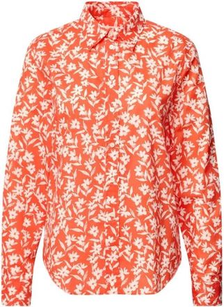 GANT Floral Voile Shirt - Dames - Overhemden - Oranje - M - Katoen - Overhemden