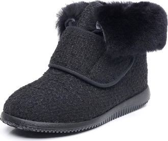 Generic Diabetic Boots For Women Extra Wide Fit Thermal Winter Short Boot Warm Plush Fur Lining Comfort Diabetic Shoes for Swollen Feet (L, Adult, Women, 5.5,