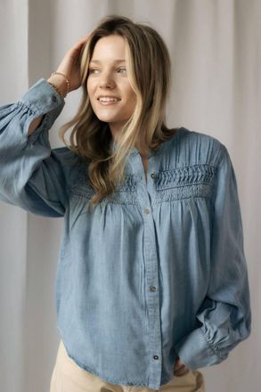 Merci Briar Denim Top In Blue