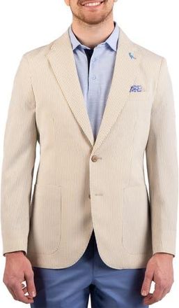 Tailorbyrd Textured Stripe Seersucker Sport Coat in Khaki at Nordstrom Rack, Size 42 Regular