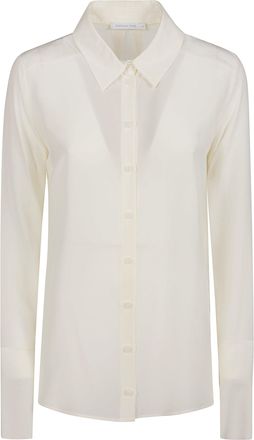 Patrizia Pepe Silk Long Sleeve Shirt with Pleated Back Detail