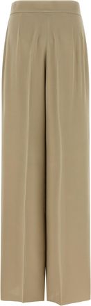 Max Mara Womens Beige Silk Dress Pants