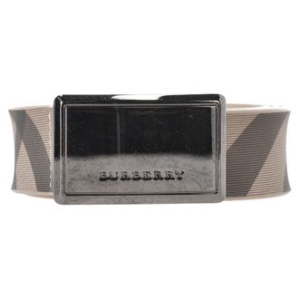 Burberry Burberry riem met ruitjesprint en gesp in beige PVC