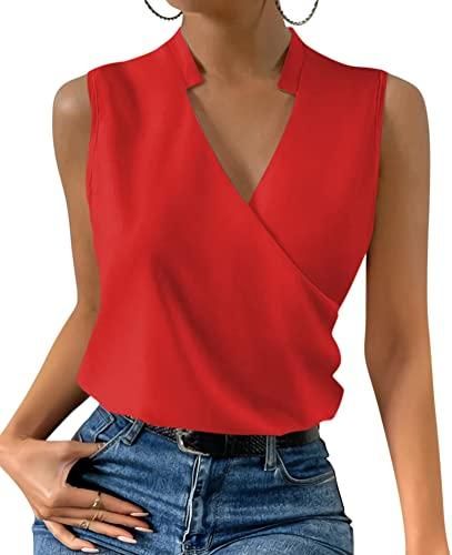 Tee-shirt Femme Sans Manche Débardeur Femme Ample Col Rond Style  Vintage été Confortable Et Tendance Top Femme Ete