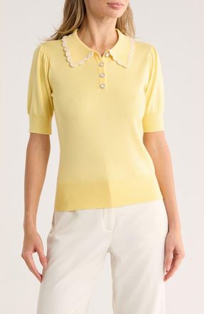 By Design Gwen Lace Trim Sweater in Popcorn at Nordstrom Rack, Size X-Small