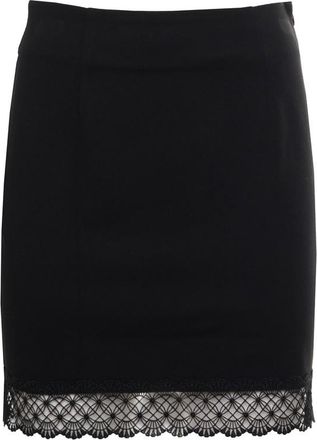 Twinset Womens Lace Trim Mini Skirt Black Viscose - Size EU 38 (Womens)