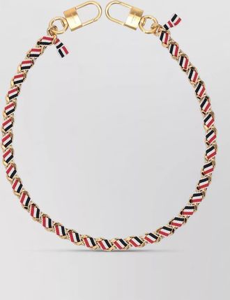 Thom Browne 63cm braided chain belt goldtone accents