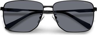 Polaroid 62mm Polarized Oversize Square Sunglasses in Black/Gray Polar at Nordstrom