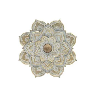 Foreside Home And Garden Small 8 x 8 inch Distressed Patina Metal Layered Flower Wall D&eacute;cor in Silver at Nordstrom, Size Medium