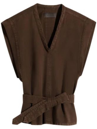 Christophe Lemaire Sleeveless Chasuble with Deep V-Neck and Structured Shoulders