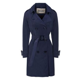 Herno Trenchcoats - Dames - Mantels - Blauw - Maat: 4XS Zijde