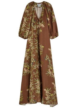 Bernadette Bernadette Georgio Printed Linen Maxi Dress - Multi Floral - 42 (UK14 / L)