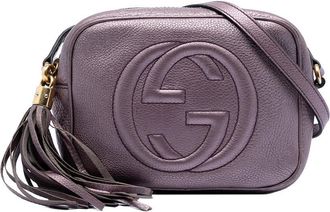 Gucci Pre-owned Gucci Metallic Leather Soho Disco Crossbody 308364 498879