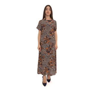 Max Mara Short Sleeve Maxi Dress - Dames - Maxi kleedjes - Veelkleurig - L - Kleedjes