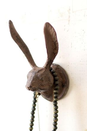 Kalalou Rustic Cast Iron Rabbit Wall Hook