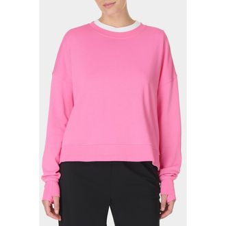Sweaty Betty After Class Crop Sweatshirt in Guava Pink at Nordstrom, Size Xx-Large