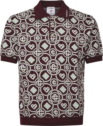 Casablanca Cotton Knit Polo With Monogram