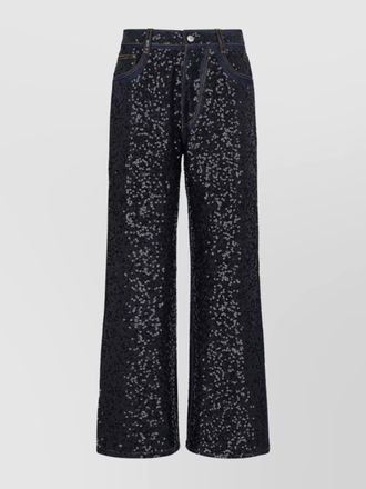 Parosh sequin wide-leg jeans