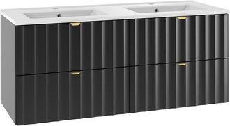 Petits Meubles Mueble lavabo encastrado estratificado Negro