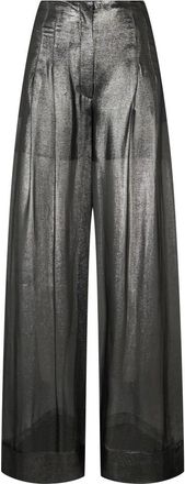 Alberta Ferretti Wide Broeken - Dames - Wijde Broeken - Grijs - S - Polyester - Broeken