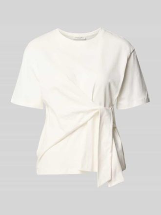 Christian Berg T-Shirt mit Knoten-Detail und Rundhalsausschnitt in Offwhite, Gr&ouml;&szlig;e XXL