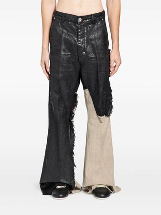Rick Owens treated frayed trousers - men - Cotton - 30 - Black