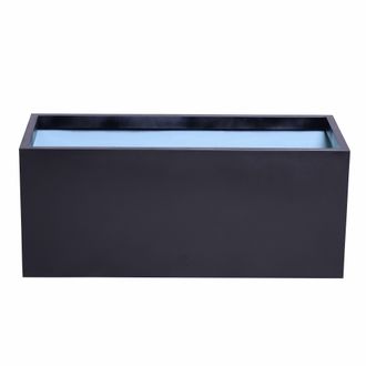 PRIMROSE Black Zinc Galvanised Box Trough Planter with Drainage Holes 75cm