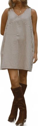 Wishlist Maple Grove Gingham Mini Dress In Beige