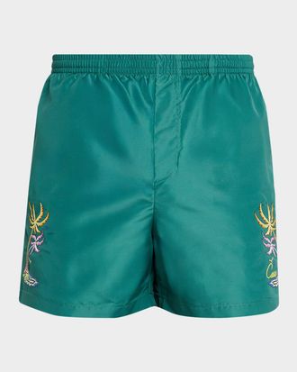 Casablanca Mens Casa Embroidery Swim Trunks