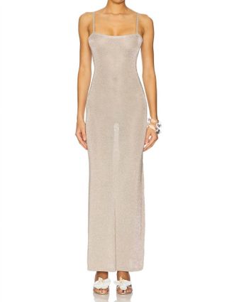 Superdown Dalilah Maxi Dress In Silver Metallic