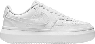 Nike Dames Court Vision Swoosh Leer Platform Sneakers (Wit)