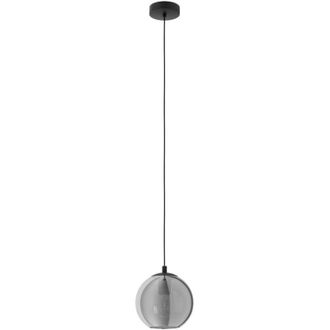 Eglo L&aacute;mpara Colgante Eglo Ariscani 40w Forma Esf&eacute;rica &Oslash; 20 Cm. Sal&oacute;n Y Comedor. Estilo Moderno, Sofisticado Y Dise&ntilde;o. Acero. Color Negro Y Negro Transpare