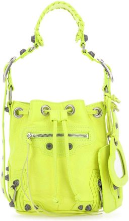 Balenciaga Le Cagole XS bucket bag - women - Fabric/Lamb Skin - OS - Yellow