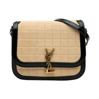 Saint Laurent Pre-owned Medium Quilted Suede Monogram Solferino Crossbody - - Pre-owned - Donna - Beige - ONE SIZE