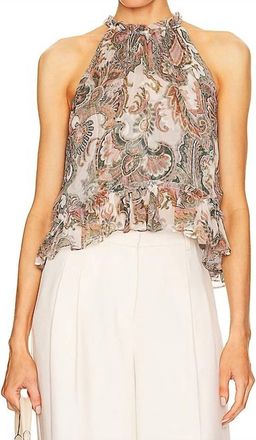 Veronica Beard Renee Top In Barely Orchid Multi