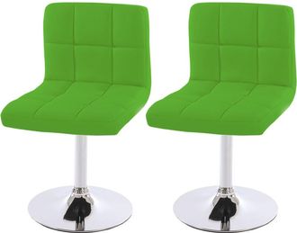 Hhg Set 2x sedie lounge girevole elegante imbottita Kavala ecopelle 44x43x76cm verde