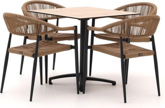 Manifesto Furniture Manifesto Belpasso/Canzo 80cm dining tuinset 5-delig stapelbaar inklapbaar