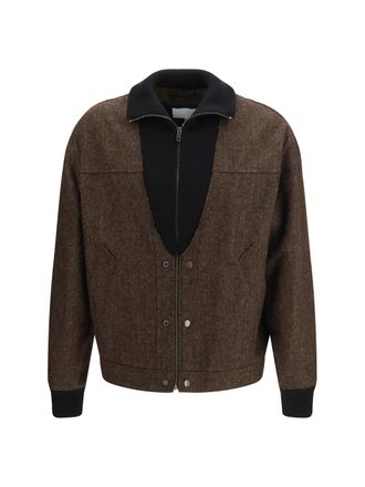 Maison Margiela Merino Wool Zip Jacket - Brown