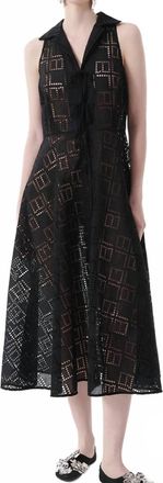Beatrice .B Broderie Chemisier Midi Dress In Black