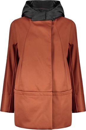 Moorer Wollen Double-Breasted Jas met Afneembare Capuchon - Dames - Parka Jassen - Bruin - S - Wol - Jassen