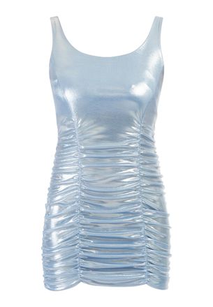 Faina Gebreid mini-jurkje Dames Blauw metallic