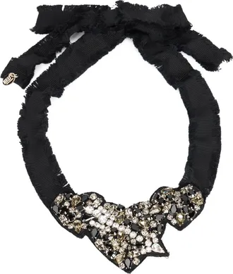 Red Valentino Necklaces, female, Black, Size: ONE SIZE Ribbon Necklace